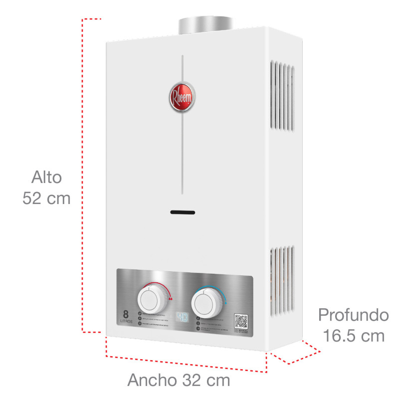 Calentador de Agua Instantáneo Rheem 8 lts RHIN-CHL08N - Image 6